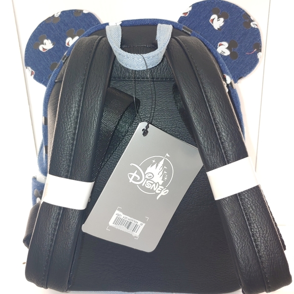 Loungefly Mickey Mouse Denim Backpack - Picture 4 of 7